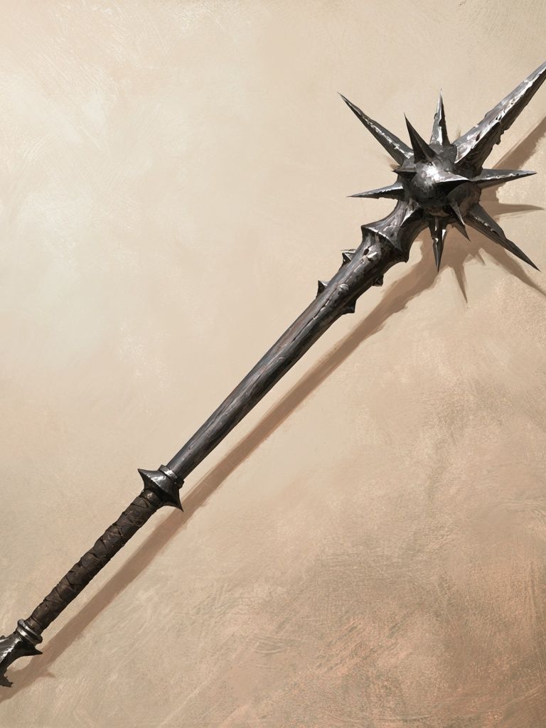 Dark Fantasy Spiked Mace Poster. poster — illustration art