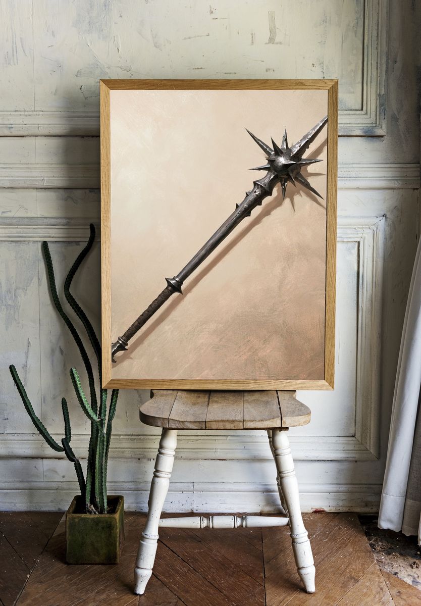 Dark Fantasy Spiked Mace Poster. room preview