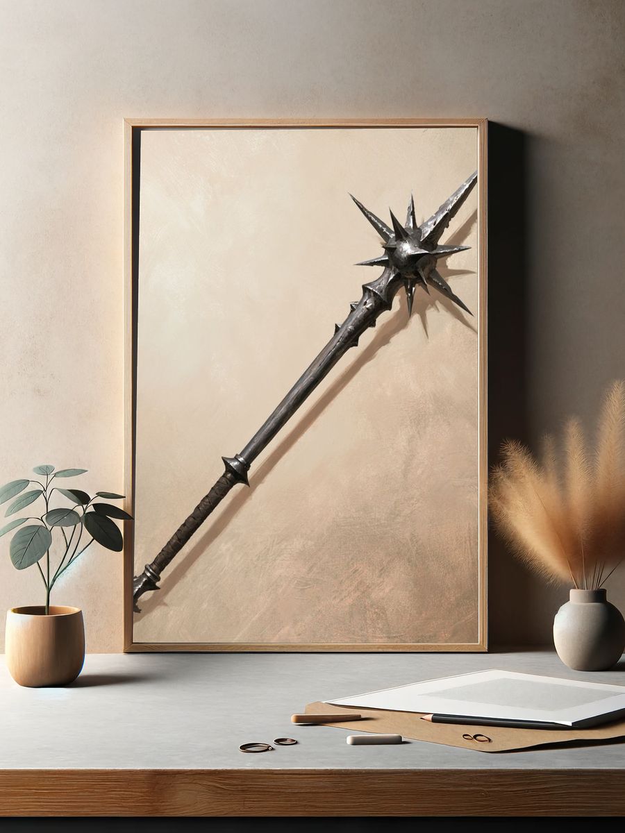 Dark Fantasy Spiked Mace Poster. — room view 2
