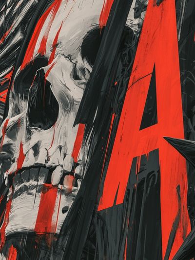 Desert Skull Ruins Sci-Fi Poster. poster print
