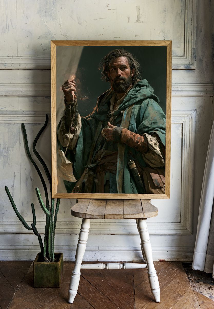 Cloaked Wanderer Digital Art Print. — room view 1