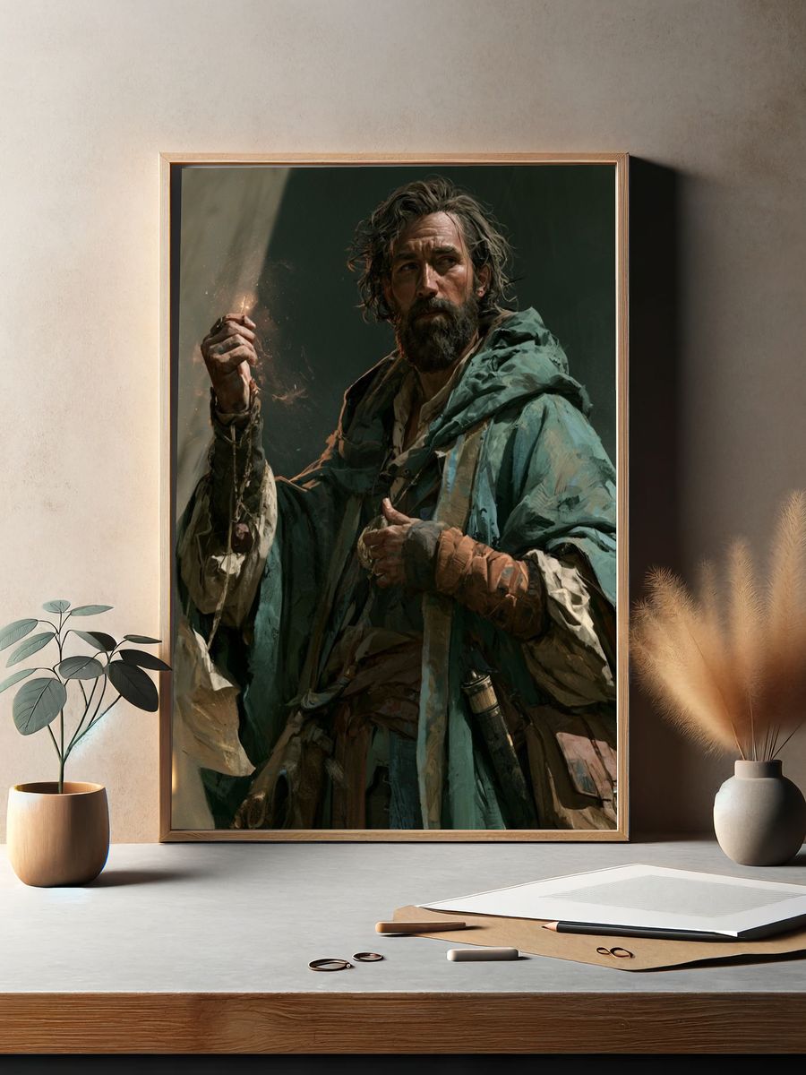 Cloaked Wanderer Digital Art Print. — room view 2