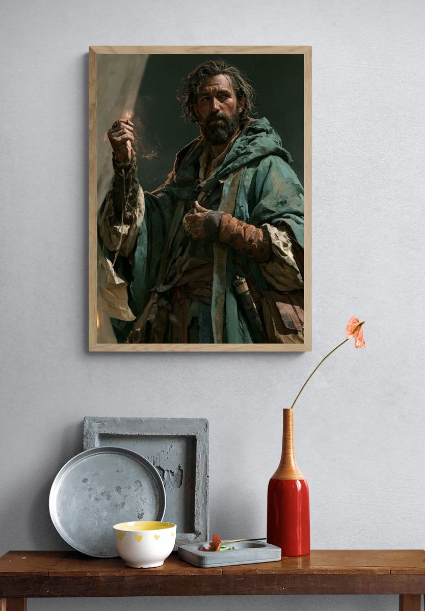 Cloaked Wanderer Digital Art Print. — room view 3