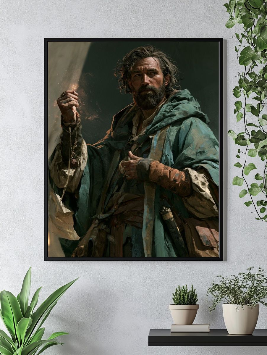 Cloaked Wanderer Digital Art Print. — room view 4