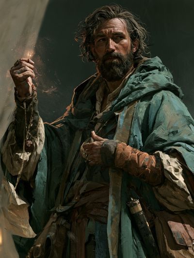 Cloaked Wanderer Digital Art Print. poster