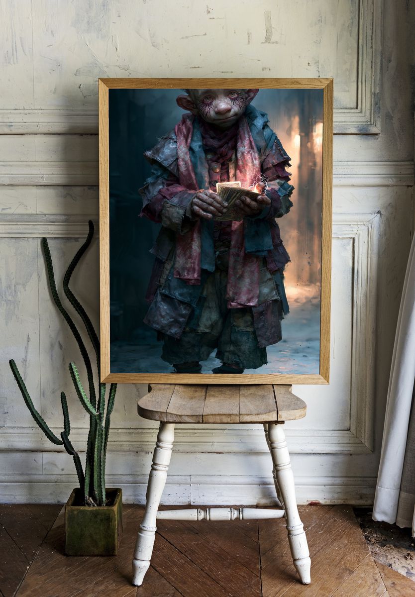 Fantasy Child Card Mage Print. room preview