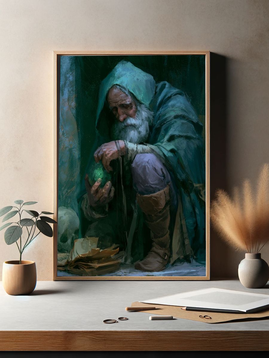 Mystic Hooded Sage Fantasy Print. — room view 2