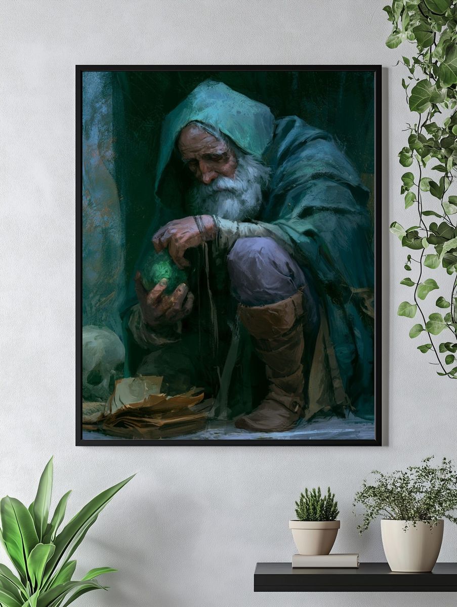 Mystic Hooded Sage Fantasy Print. — room view 4