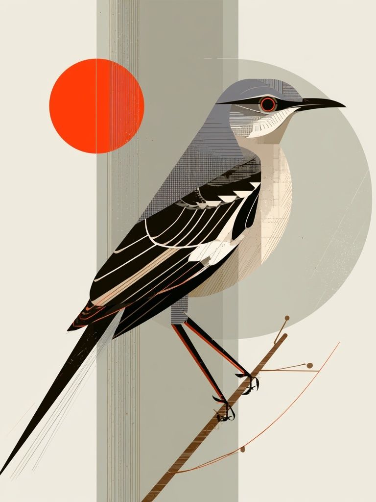 Geometric Bird Illustration Poster. poster — illustration art
