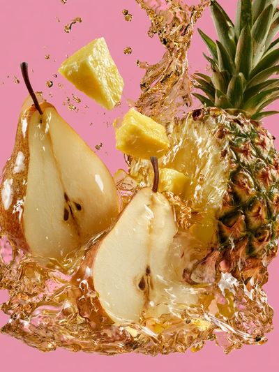 Tropical Fruit Splash Illustration Poster.