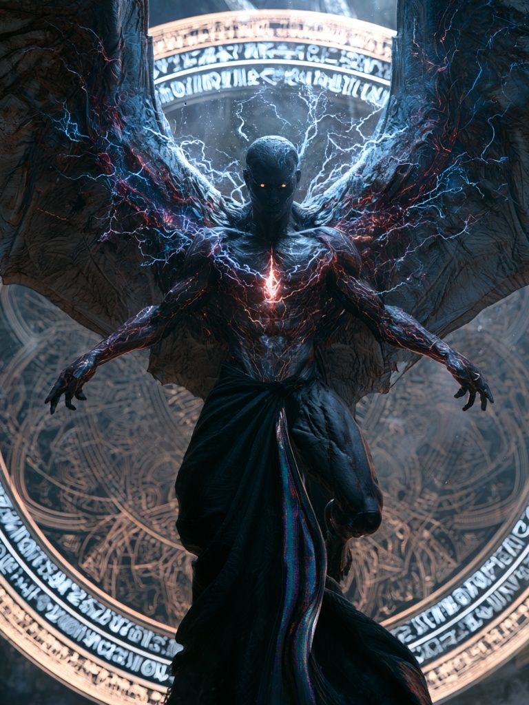 Dark Winged Demon Fantasy Poster. poster — illustration art