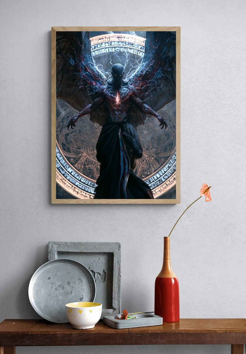 Dark Winged Demon Fantasy Poster. — room view 3