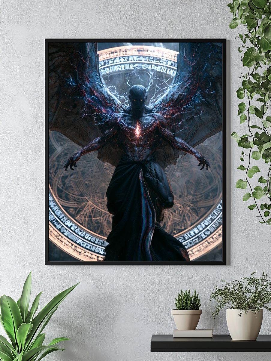Dark Winged Demon Fantasy Poster. — room view 4