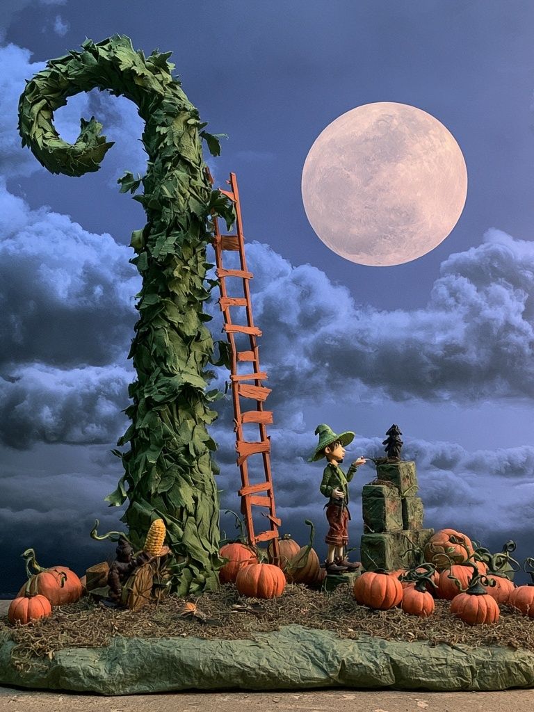 Moonlit Pumpkin Harvest Illustration Poster. poster detail