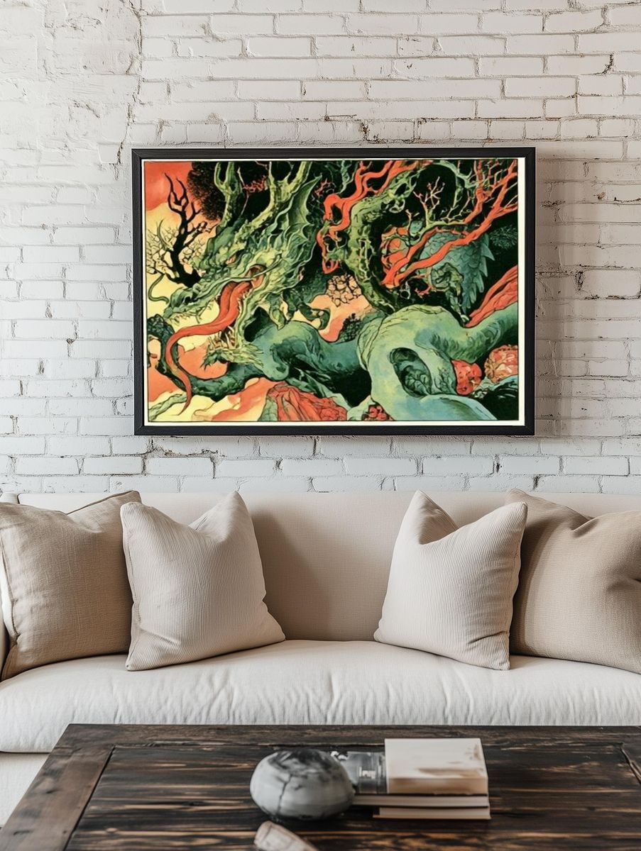 Surreal Tree Canopy Illustration Poster. — room view 1