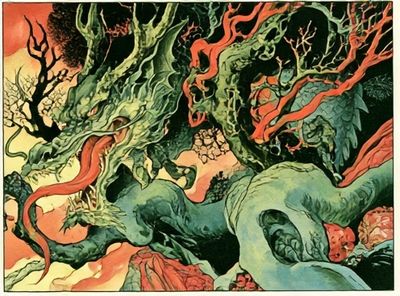 Surreal Tree Canopy Illustration Poster. poster