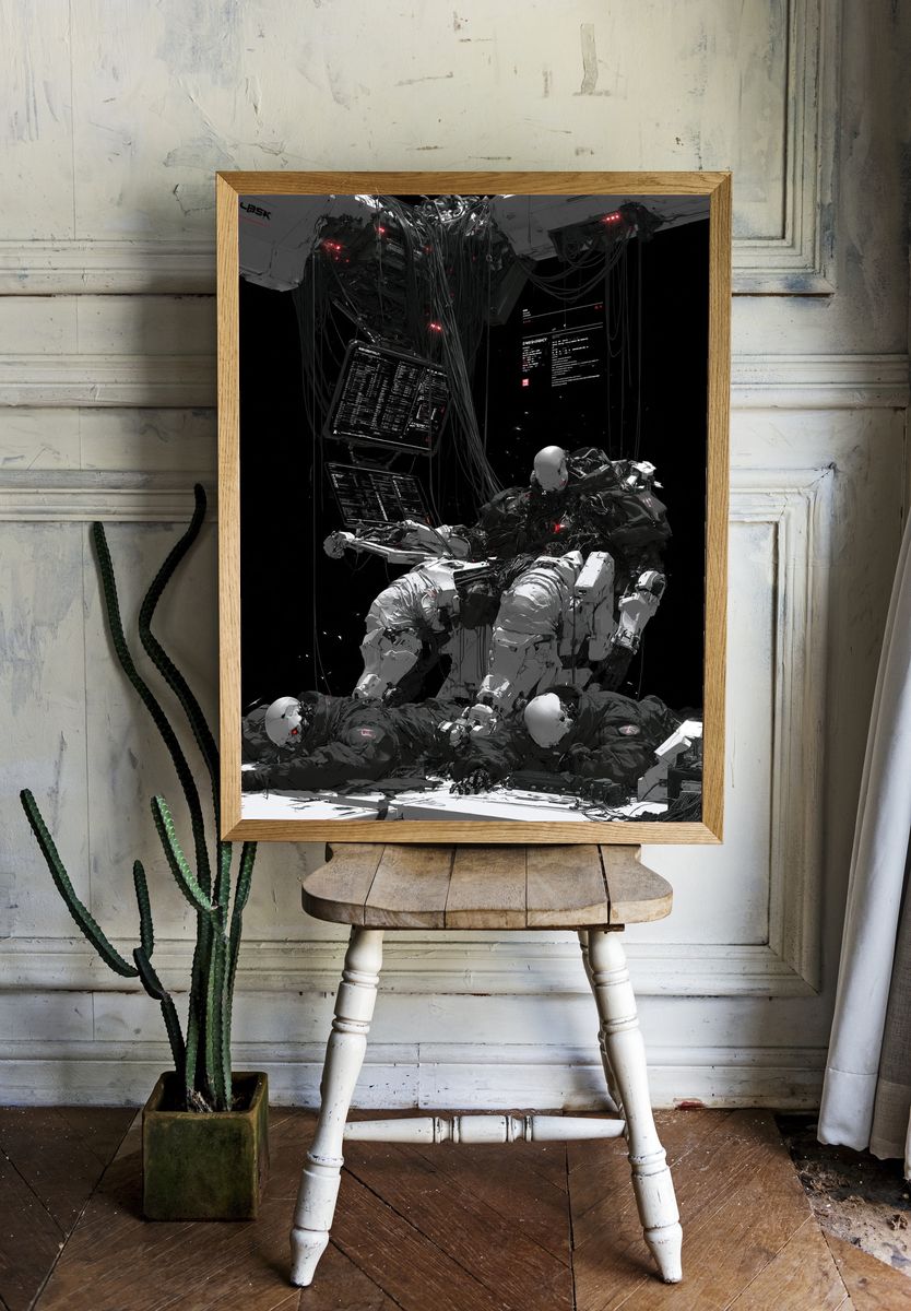 Cybernetic Android — Sci-Fi Print. — room view 1