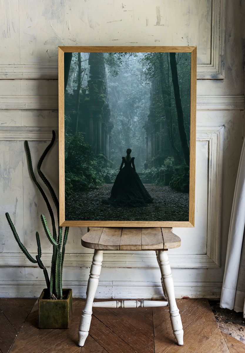Misty Forest Silhouette Poster. — room view 1