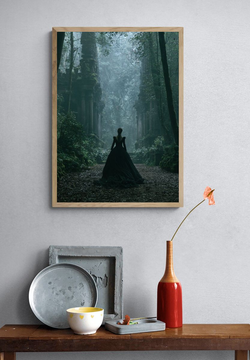 Misty Forest Silhouette Poster. — room view 3