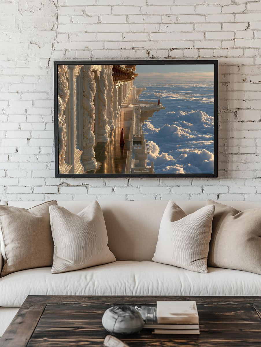 Cloud Temple Skywalk Print. — room view 1