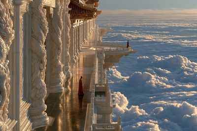 Cloud Temple Skywalk Print. poster