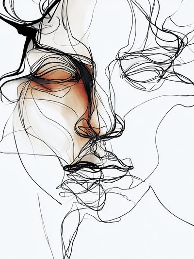 Abstract Face Line Art Poster. poster