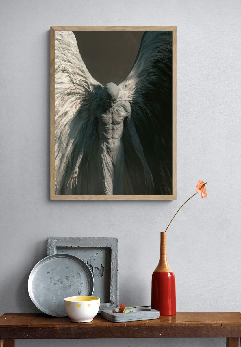Winged Angel Dark Fantasy Poster. — room view 3