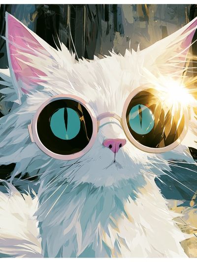Cool Cat Portrait Illustration Poster. poster