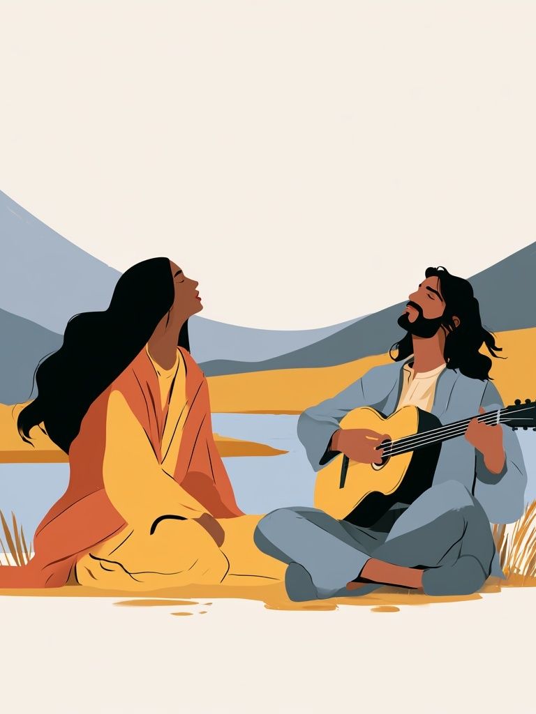 Desert Serenade Illustration Poster. poster — illustration art