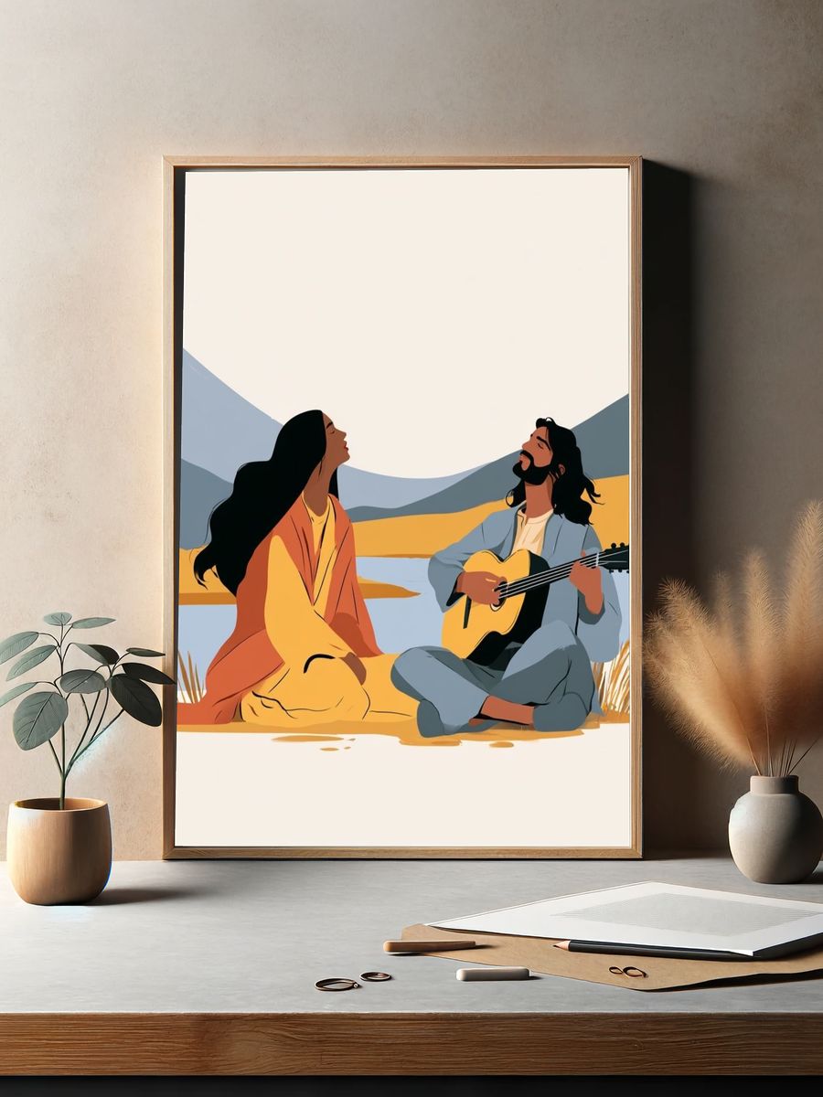 Desert Serenade Illustration Poster. — room view 2