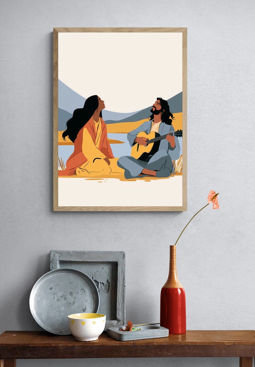 Desert Serenade Illustration Poster. — room view 3