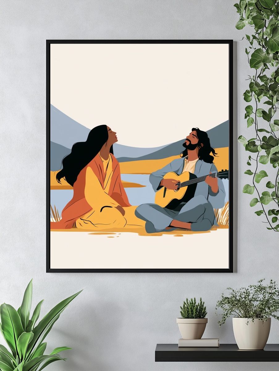 Desert Serenade Illustration Poster. — room view 4
