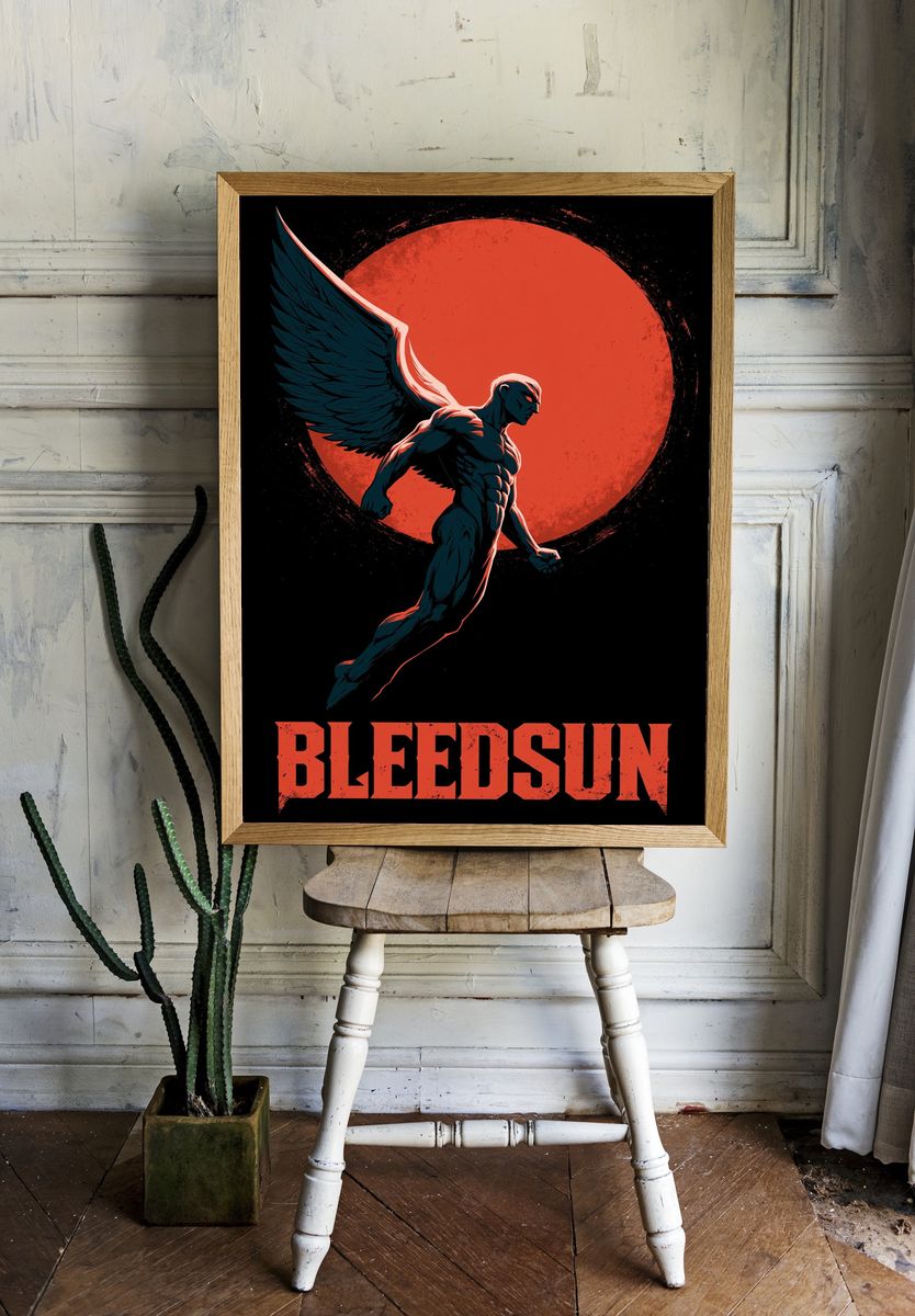 Bleedsun Winged Figure Poster. — room view 1