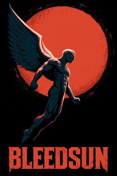Bleedsun Winged Figure Poster. poster