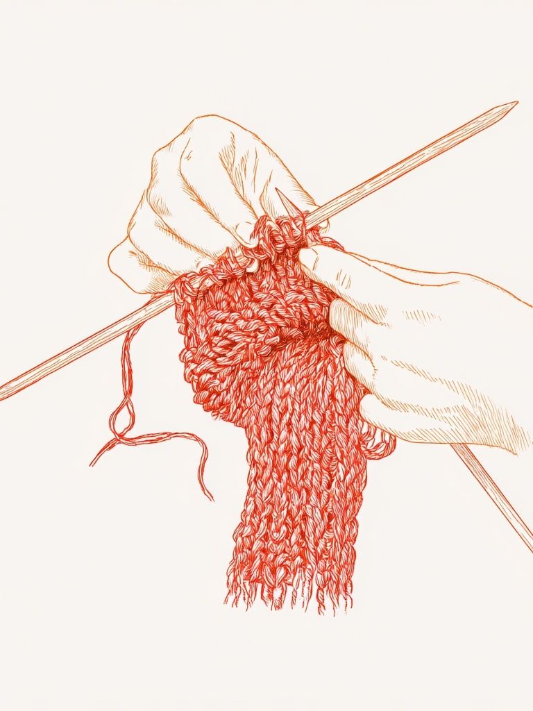 Knitting Hands Illustration Poster. poster — illustration art