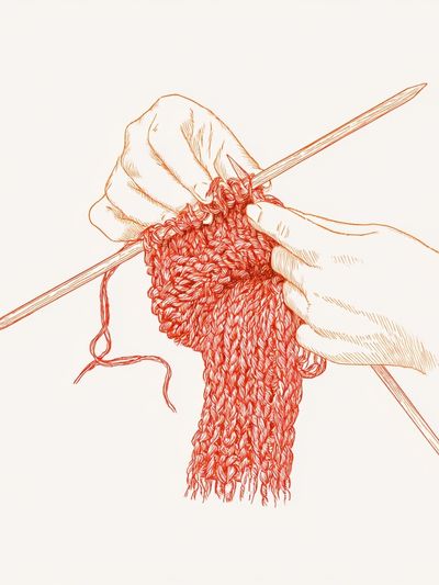 Knitting Hands Illustration Poster. poster