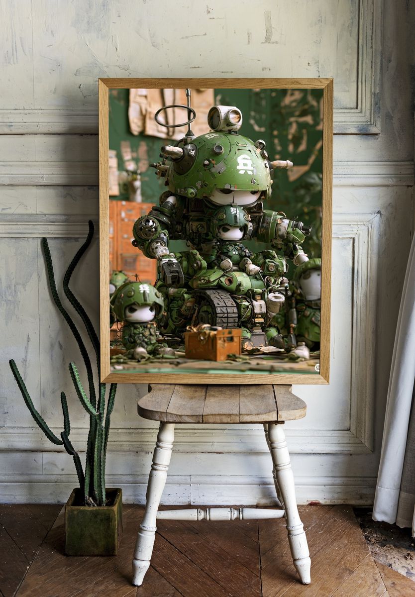 Mecha Soldier Squad Illustration Poster. room preview