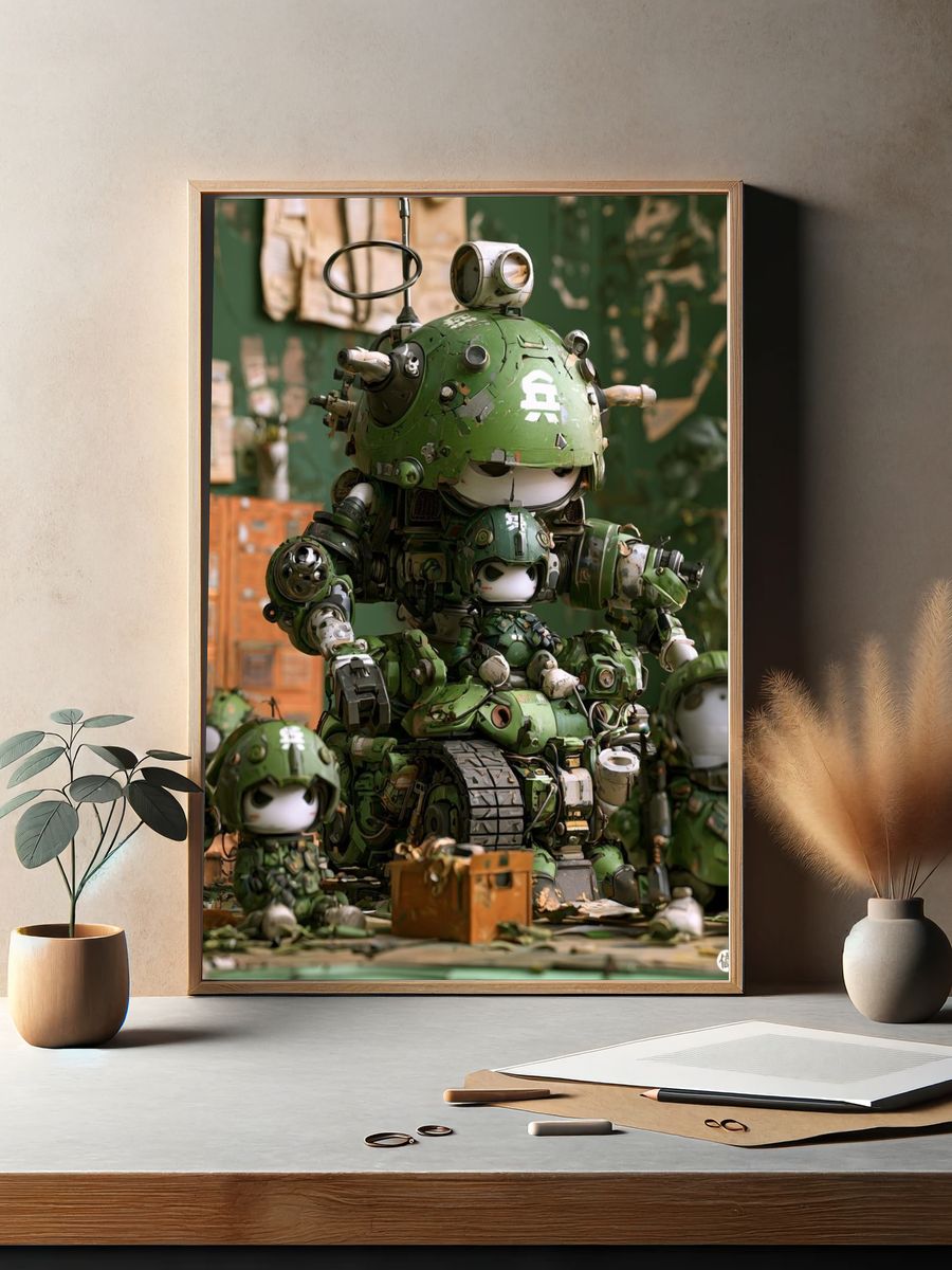 Mecha Soldier Squad Illustration Poster. — room view 2