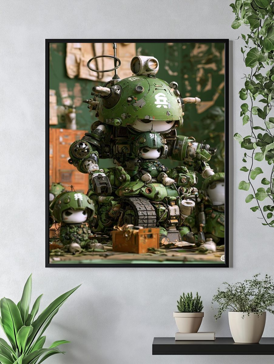 Mecha Soldier Squad Illustration Poster. — room view 4