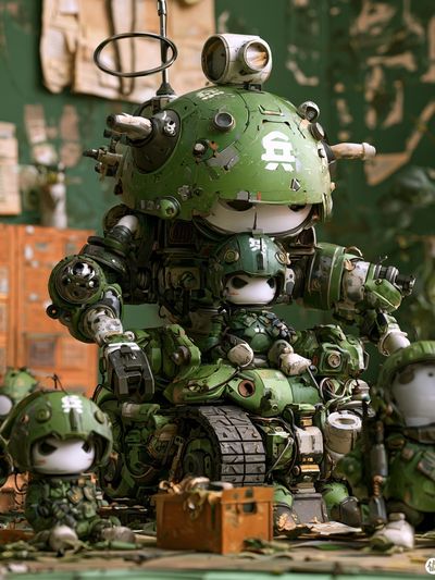 Mecha Soldier Squad Illustration Poster.