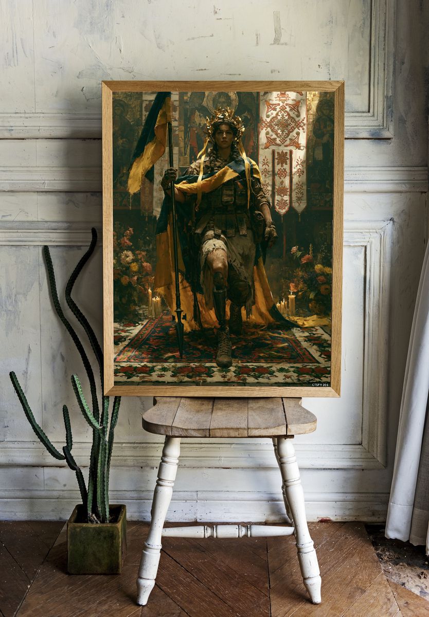 Warrior Queen Digital Art Poster. room preview