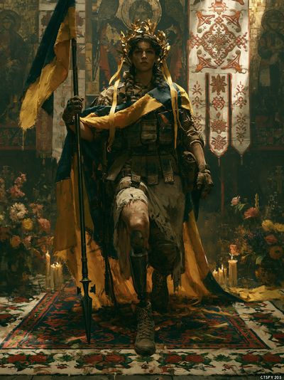 Warrior Queen Digital Art Poster.