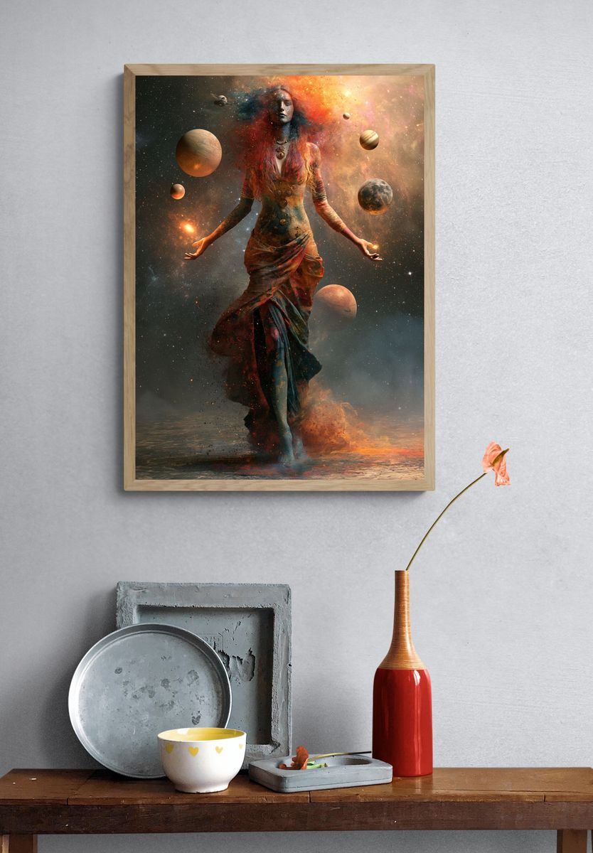 Cosmic Goddess Surrealism Poster. — room view 3