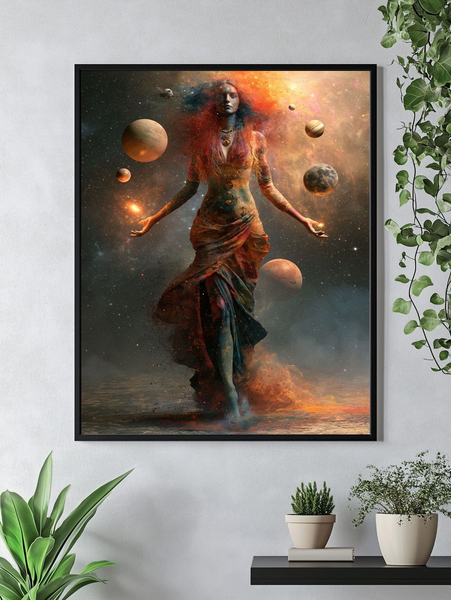 Cosmic Goddess Surrealism Poster. — room view 4