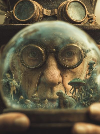 Steampunk Gnome Portrait Print. poster print