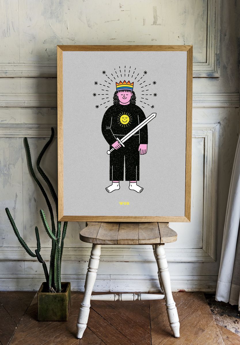 Rainbow Knight Illustration Poster. room preview
