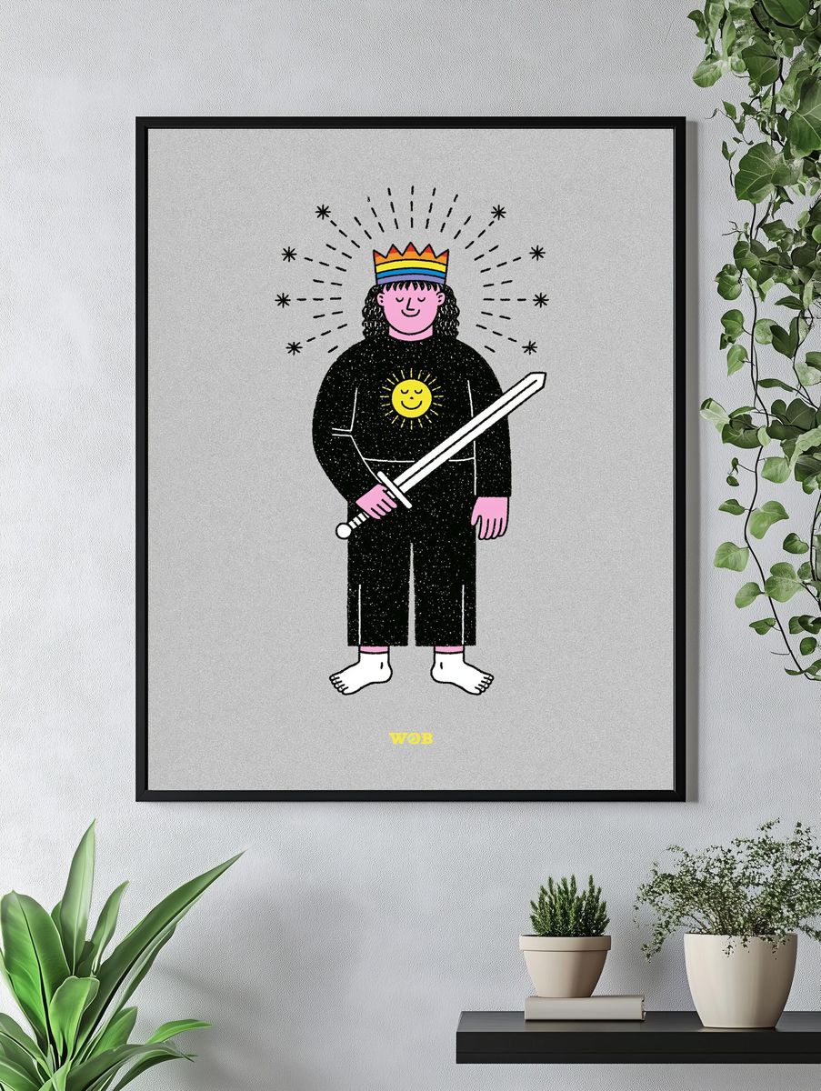 Rainbow Knight Illustration Poster. — room view 4