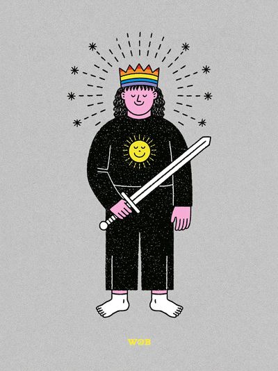 Rainbow Knight Illustration Poster. poster print