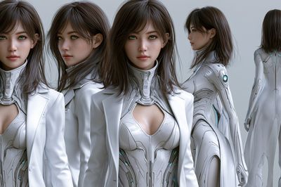 Futuristic Android Portrait Poster. poster