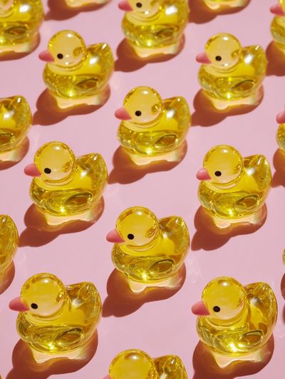 Yellow Duck Pattern Illustration Poster. poster print